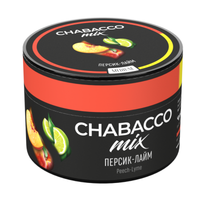 Кальянная смесь Chabacco Персик-Лайм Mix Peach-Lime, 50гр