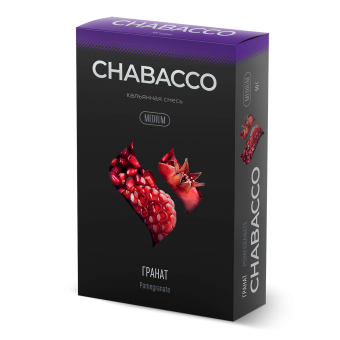 Chabacco - Pomegranate (Гранат) - Кисло-сладкий вкус граната с выраженной терпкостью. Вкус граната многогранный и насыщенный — яркий, сочный с характерной горчинкой Medium 50 г. Смесь для кальяна купить в Минске