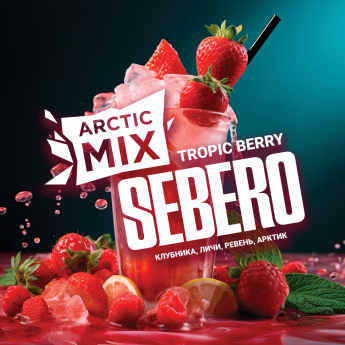 Табак для кальяна Sebero Arctic Mix Клубника, Личи, Ревень, Арктик (Tropic Berry)