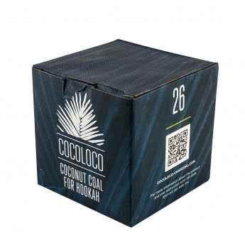 Кокосовый уголь Cocoloco 1кг 64шт 26мм