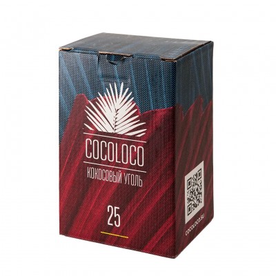 Уголь кокосовый Cocoloco 1кг 72шт 25мм