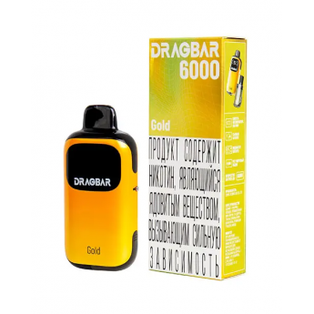 Одноразовый вейп Dragbar 6000 - Ананас (Gold)