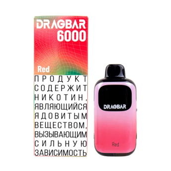 Одноразовый вейп Dragbar 6000 - Арбуз-Клубника (Red)
