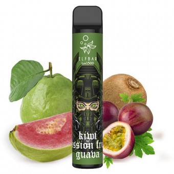 Оригинальный Elf Bar 1500 Lux - Kiwi Passion Fruit Guava - Киви Гуава. Одноразовый электронный испаритель (парогенератор)