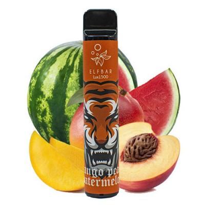 Оригинальный Elf Bar 1500 Lux (до 1500 затяжек) - Mango Peach Watermelon - Манго Персик Арбуз. Одноразовый электронный испаритель (парогенератор)