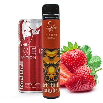 Оригинальный Elf Bar 1500 Lux (до 1500 затяжек) - Red Bull Strawberry - Энергетик и Клубника. Одноразовый электронный испаритель (парогенератор)