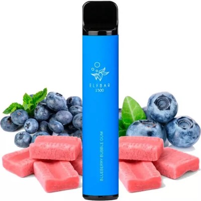 Одноразовый вейп Elf Bar 1500 Черничка жвачка (Blueberry Bubble Gum)