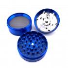 Металлический измельчитель табака с ручкой синий 07087 (63 мм), Китай